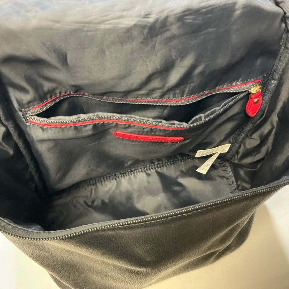Tommy‎ Hilfiger Black Convertible Backpack Shoulder Bag Purse Red White Blue